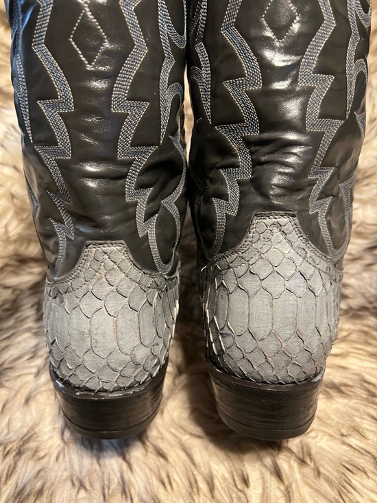 TONY LAMA BLK LABEL Men\'s Gray Exotic PYTHON & Leather Western Boot-Sz 8.5 D main image 4
